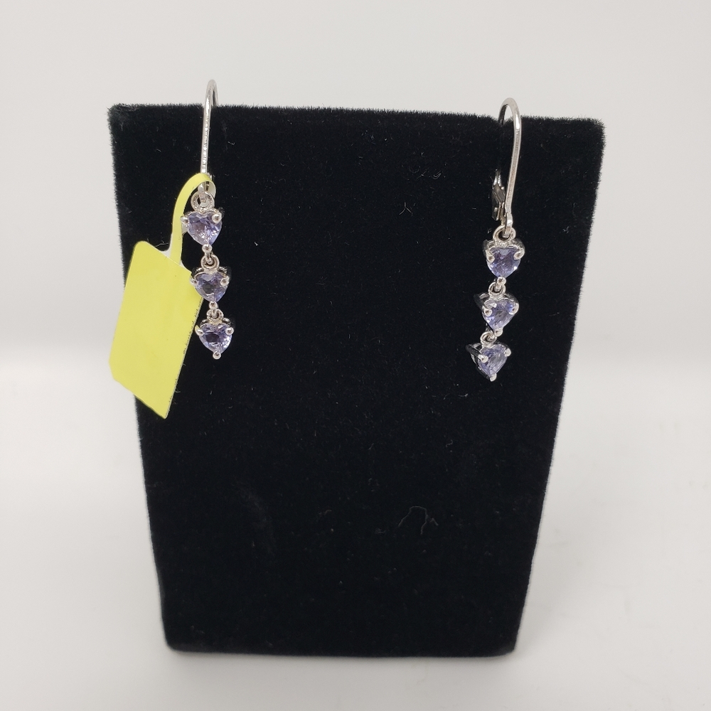 Amethyst Heart dangle earrings
